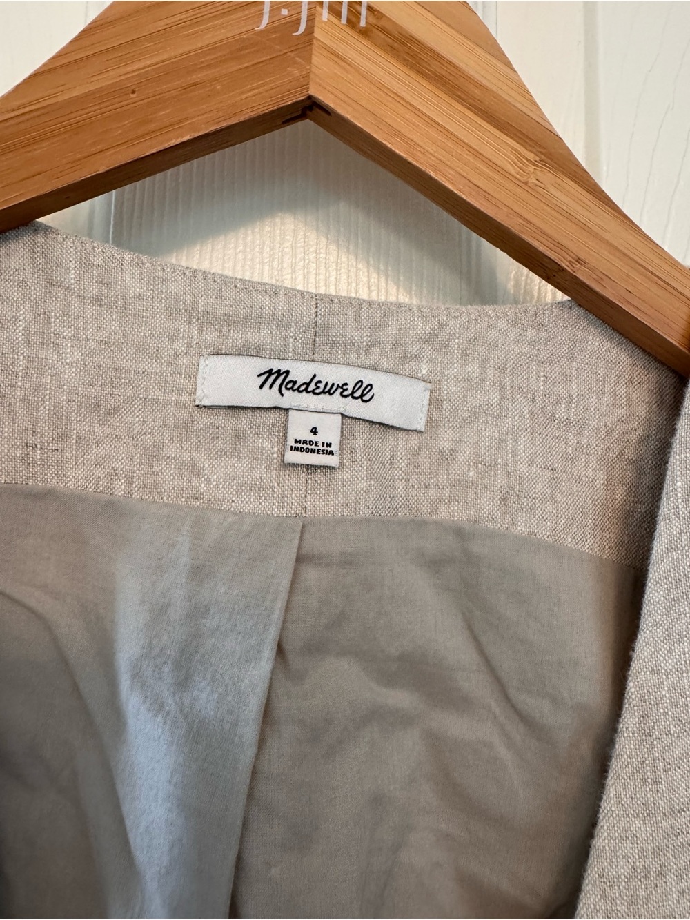 Madewell Light Gray Linen Blend Vest - Picture 3 of 3